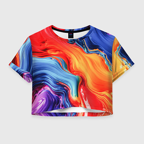 Женский топ Красно-синие масляные краски смешение абстракция / 3D-принт – фото 1
