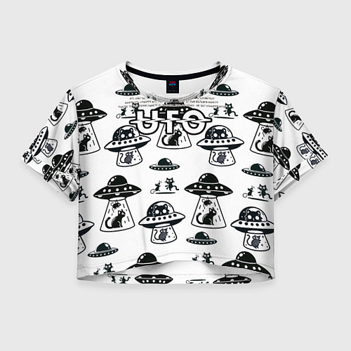 Женский топ UFO и котики / 3D-принт – фото 1