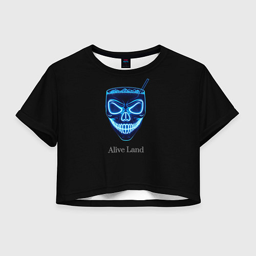 Женский топ Neon skull cocktail / 3D-принт – фото 1