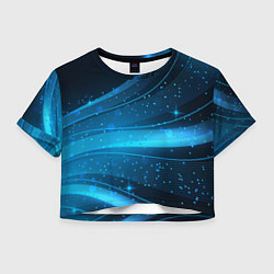 Футболка 3D укороченная женская Абстракция волнистых линий, цвет: 3D-принт