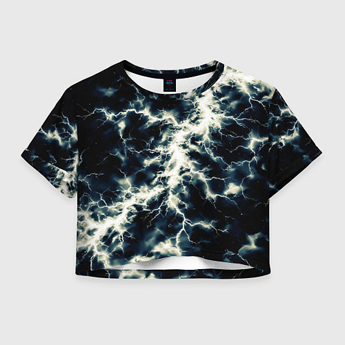 Женский топ Чёрно-синий разряд абстракция / 3D-принт – фото 1