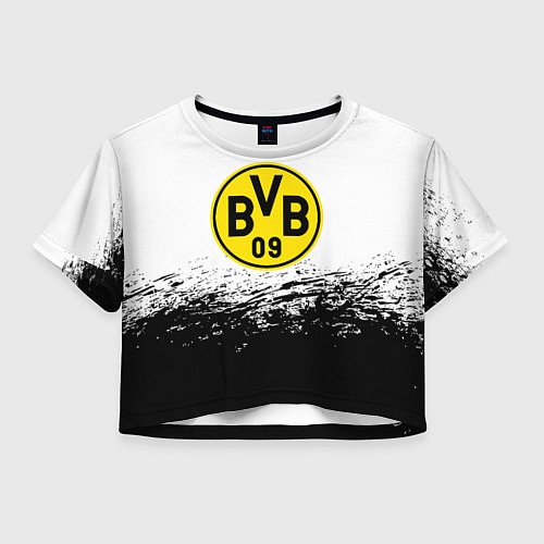 Женский топ Borussia черные краски штрихи / 3D-принт – фото 1
