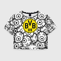 Футболка 3D укороченная женская Borussia глаза текстура, цвет: 3D-принт