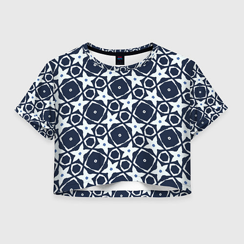 Женский топ Звезды и ромбы на синем / 3D-принт – фото 1