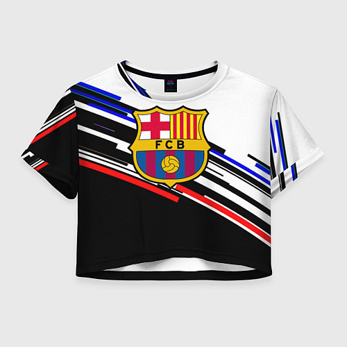 Женский топ Barcelona полосы текстура спорт / 3D-принт – фото 1
