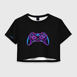 Футболка 3D укороченная женская Gamepad, цвет: 3D-принт