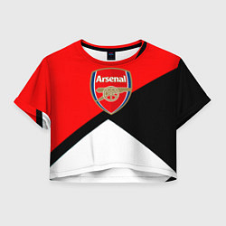 Футболка 3D укороченная женская Arsenal geometry sport, цвет: 3D-принт