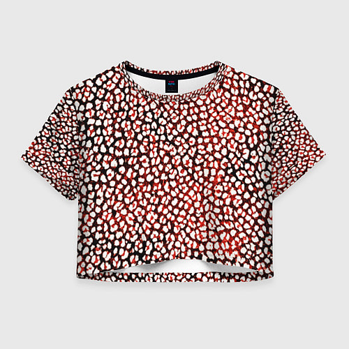 Женский топ Тёмный красный с белыми пятнышками / 3D-принт – фото 1