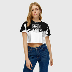 Футболка 3D укороченная женская Барселона облака краски, цвет: 3D-принт — фото 2