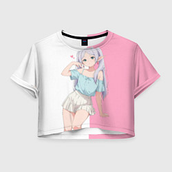 Футболка 3D укороченная женская Frieren the sorceress, цвет: 3D-принт