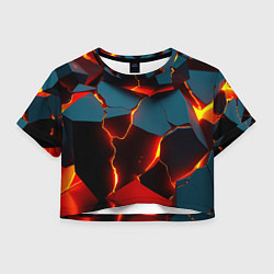 Футболка 3D укороченная женская Orange glow, цвет: 3D-принт