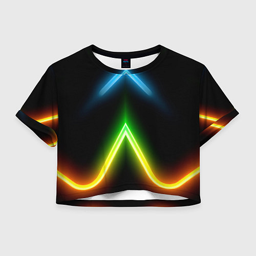 Женский топ Neon multicolored lines / 3D-принт – фото 1