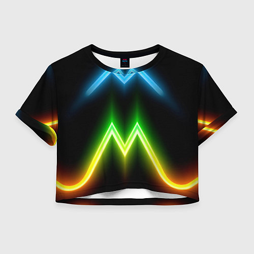 Женский топ Neon multicolored lines / 3D-принт – фото 1