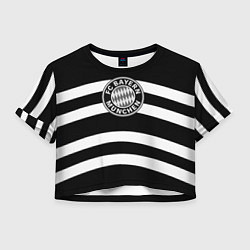 Футболка 3D укороченная женская Bayern Mnchen волны, цвет: 3D-принт