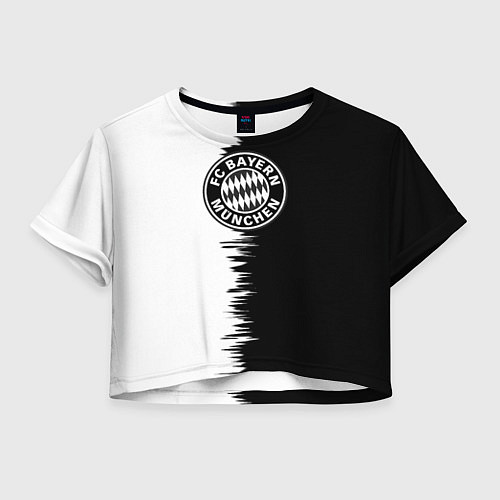 Женский топ Бавария Мюнхен черно белые штрихи / 3D-принт – фото 1
