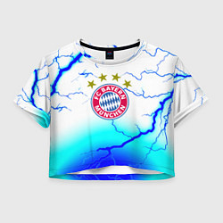 Футболка 3D укороченная женская Бавария Мюнхен молнии, цвет: 3D-принт