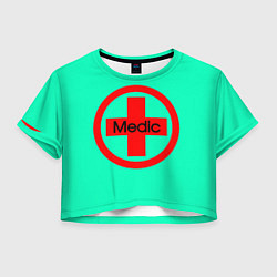 Футболка 3D укороченная женская Medic, цвет: 3D-принт