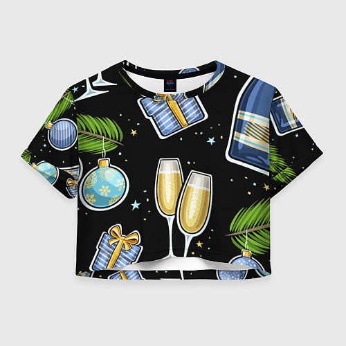 Женский топ Новогодний вайб / 3D-принт – фото 1