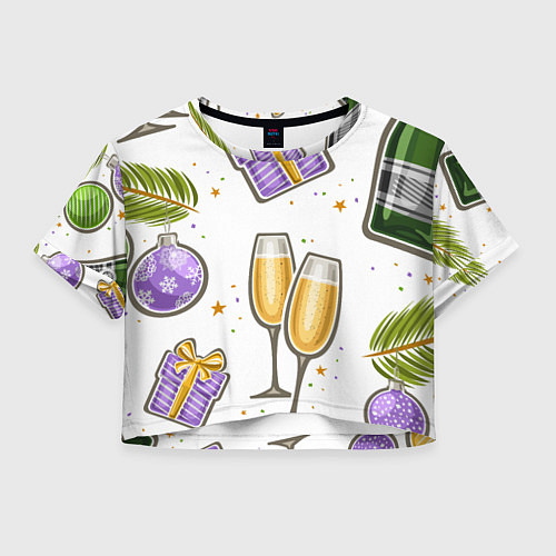Женский топ Новогодний вайб / 3D-принт – фото 1