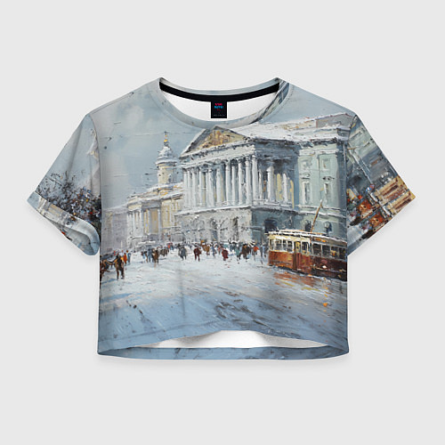 Женский топ Зимний Питер красками / 3D-принт – фото 1