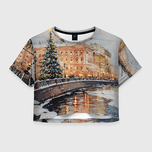 Женский топ Новогодняя елка в Питере / 3D-принт – фото 1
