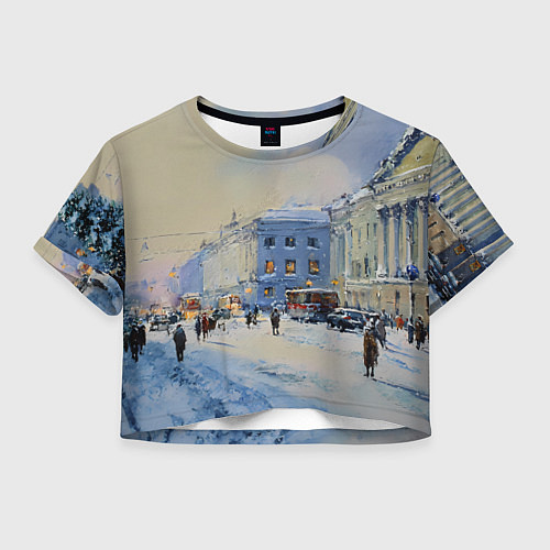 Женский топ Зимний праздничный Питер / 3D-принт – фото 1