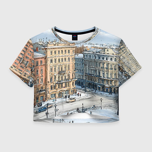 Женский топ Зимняя улица Питера / 3D-принт – фото 1