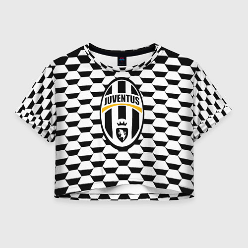 Женский топ Juventus геометрия черно белая / 3D-принт – фото 1