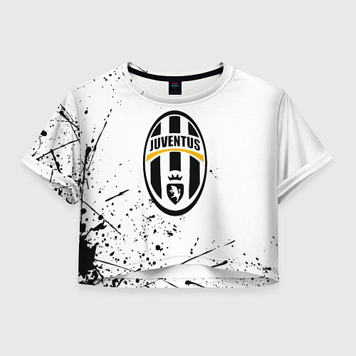 Женский топ Ювентус черные краски всплеск / 3D-принт – фото 1