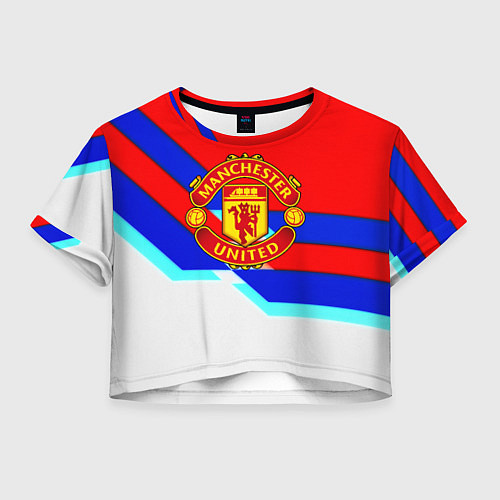 Женский топ Манчестер Юнайтед полосы геометрия / 3D-принт – фото 1