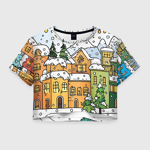 Женский топ Новогодний снегопад / 3D-принт – фото 1