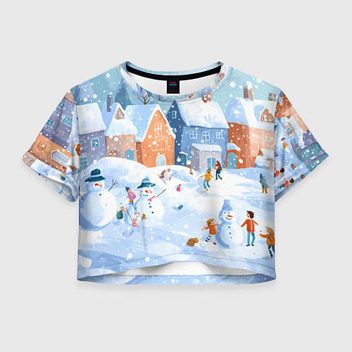 Женский топ Предновогодний день во дворе / 3D-принт – фото 1