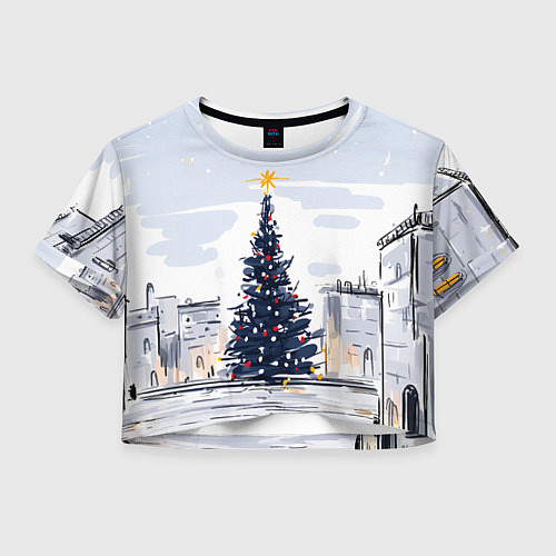 Женский топ Новый год минимализм / 3D-принт – фото 1