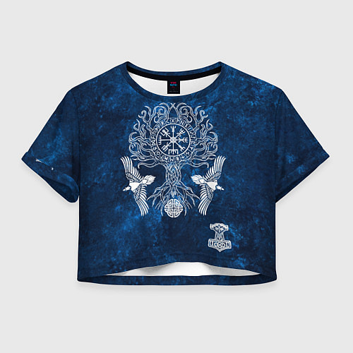 Женский топ Вегвизир в древе жизни и вороны Одина / 3D-принт – фото 1