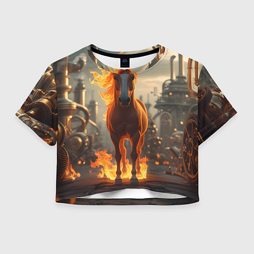 Женский топ Огненная лошадь в стиле стимпанк / 3D-принт – фото 1