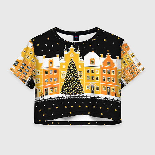 Женский топ Новогодняя ночь в городе / 3D-принт – фото 1