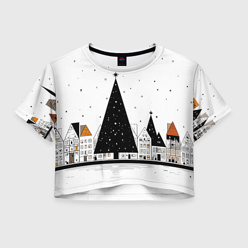 Женский топ Новый год - минимализм / 3D-принт – фото 1