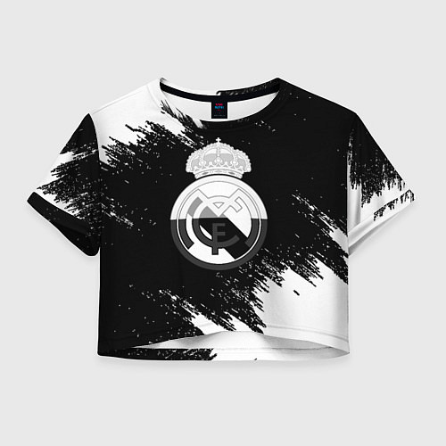 Женский топ Реал Мадрид черно белые краски / 3D-принт – фото 1