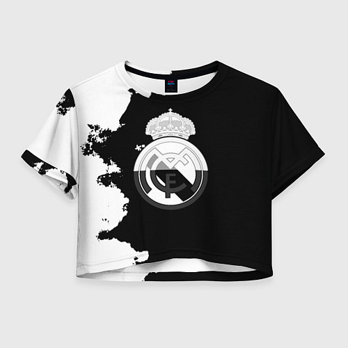 Женский топ Реал Мадрид черно белые краски / 3D-принт – фото 1