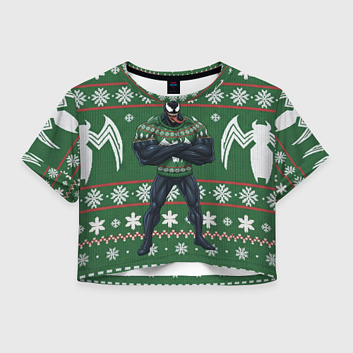 Женский топ Веном в вязаном свитере - новый год / 3D-принт – фото 1