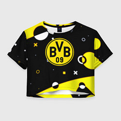 Футболка 3D укороченная женская Borussia геометрия текстура, цвет: 3D-принт