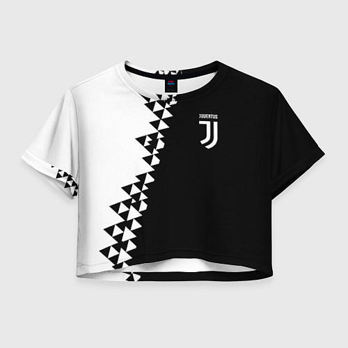 Женский топ Juventus черно белая геометрия текстура / 3D-принт – фото 1
