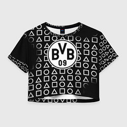 Женский топ Borussia геометрия черно белая