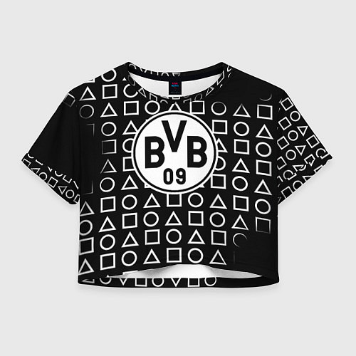 Женский топ Borussia геометрия черно белая / 3D-принт – фото 1