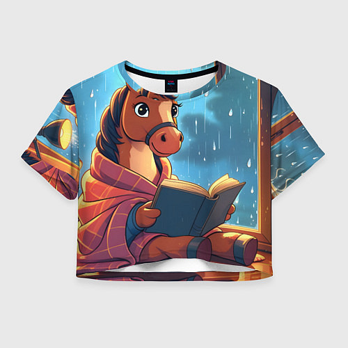 Женский топ Лошадка уютным вечером / 3D-принт – фото 1