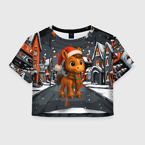 Женский топ Новогодняя лошадка 2026 год / 3D-принт – фото 1