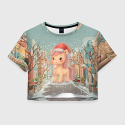 Женский топ Маленькая новогодняя милая лошадка