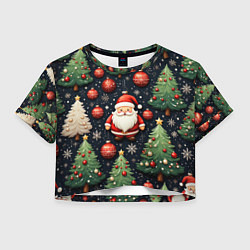 Женский топ Новый год паттерн Дед мороз
