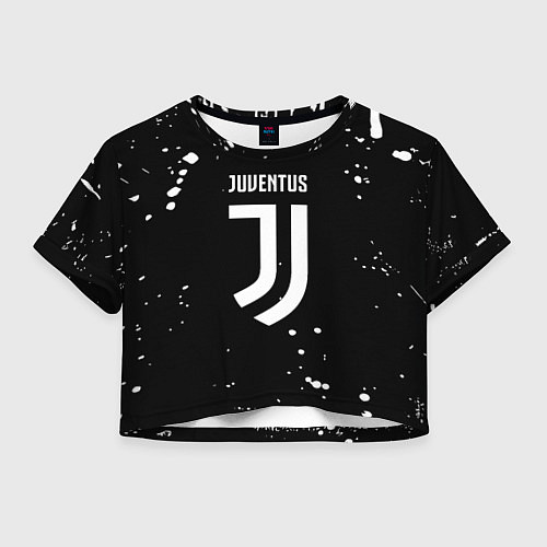 Женский топ Ювентус белые брызги красок / 3D-принт – фото 1
