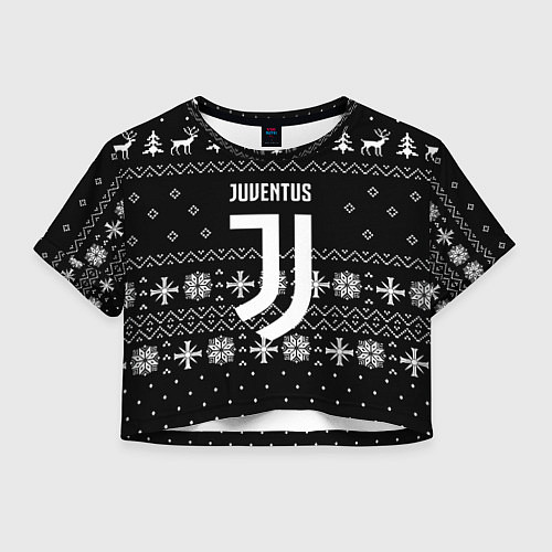 Женский топ Ювентус новый год текстура / 3D-принт – фото 1